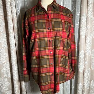 American Eagle Long Sleeve Flannel Shirt with metal button detail